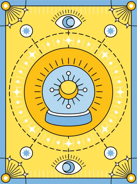 Vector illustration of Mystic esoteric minimalist print vector