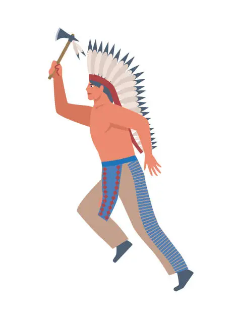 Vector illustration of Native american character vector