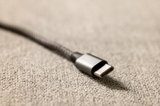 Macro Photo of a USB-C Cable