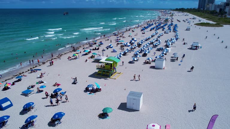 Coast city of Miami Beach Florida United States. Tropical scenery.