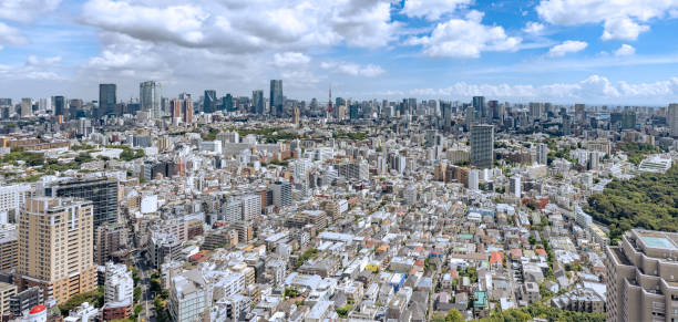 istock Tokyo skyscrapers with beautiful sunlight 1725076572