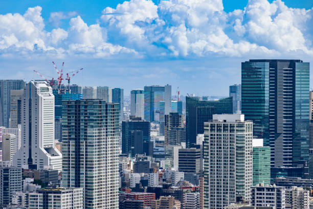 istock Tokyo skyscrapers with beautiful sunlight 1725076589