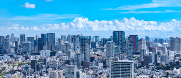 istock Tokyo skyscrapers with beautiful sunlight 1725077627