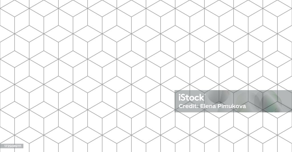 Cube Grid Pattern Isometric Cube Grid Seamless Pattern Line Isometric Grid With Editable ...