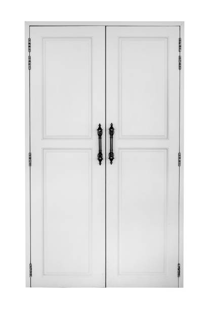 istock wooden door isolated on white background,clipping path 1725106512