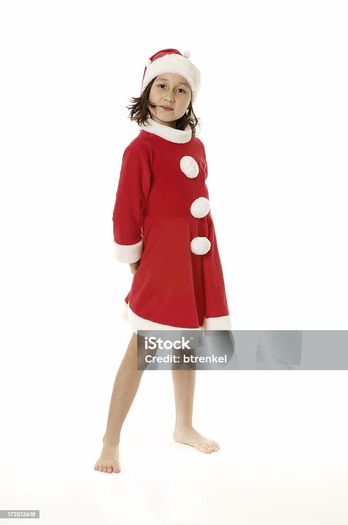 Little Santa Claus - I'm here Young girl in Santa Claus costume Child Stock Photo