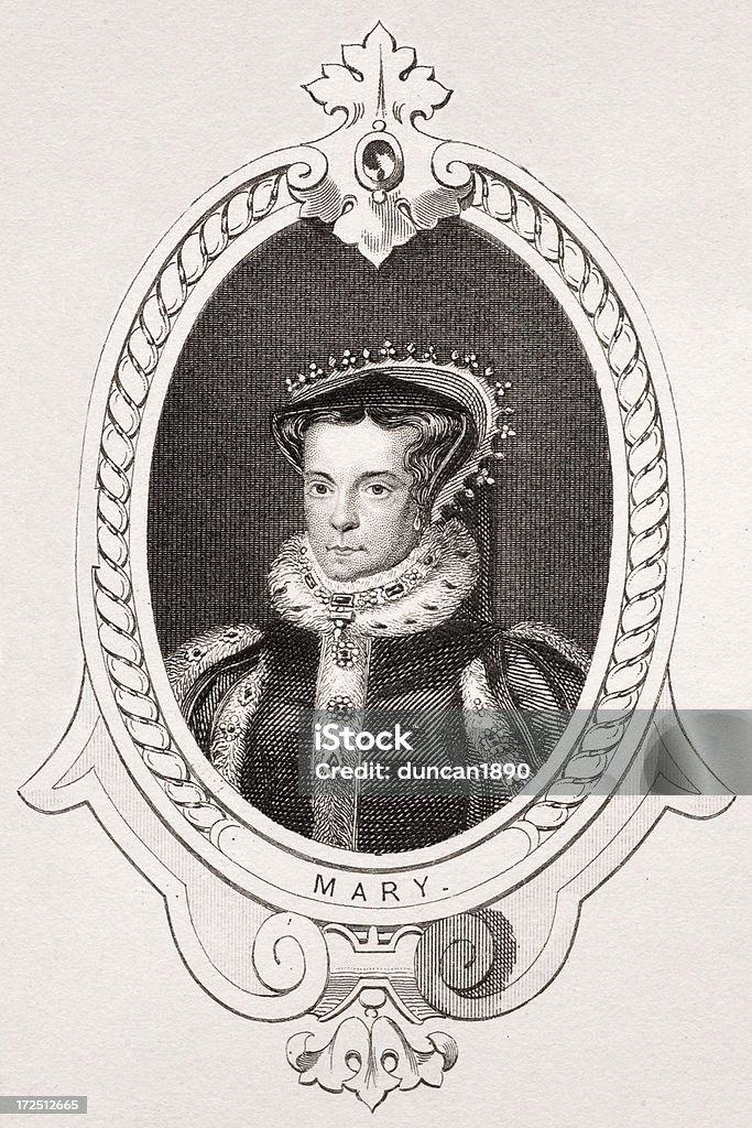 Queen Mary I - Illustrazione stock royalty-free di Incorniciatura