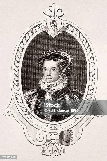 Queen Mary I - Immagini vettoriali stock e altre immagini di Incorniciatura - Incorniciatura, Elisabettiano, Acquaforte