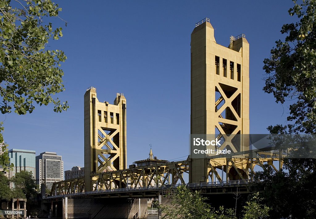 Tower Bridge, Sacramento, Califórnia - Royalty-free Anoitecer Foto de stock