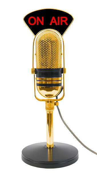 골든 air - microphone mid air recording studio radio station 뉴스 사진 이미지