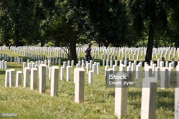 Caminhar Entre Os Gravestones - Fotografias de stock e mais imagens de Arlington - Virgínia - Arlington - Virgínia, Cemitério, Cemitério nacional de Arlington