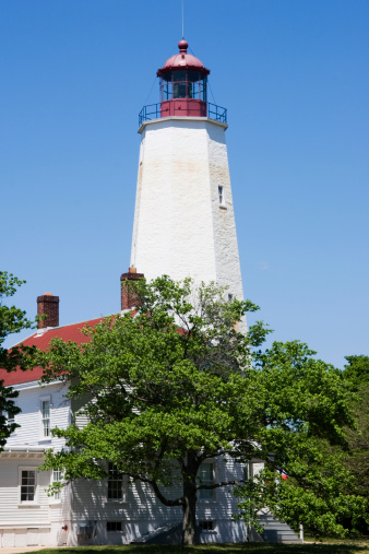 The lighthouse at Fort Hancock in Gateway National Park in Sandy Hook, NJ