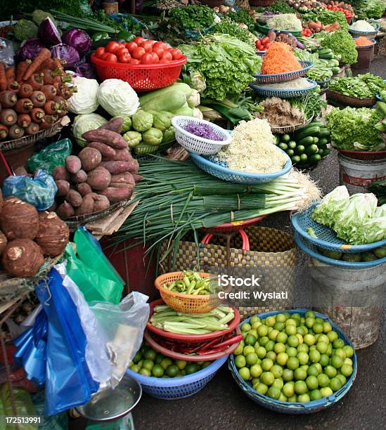 Market Vegetables Stock Photo - Download Image Now - Asian Market, Collection, Farmer's Market