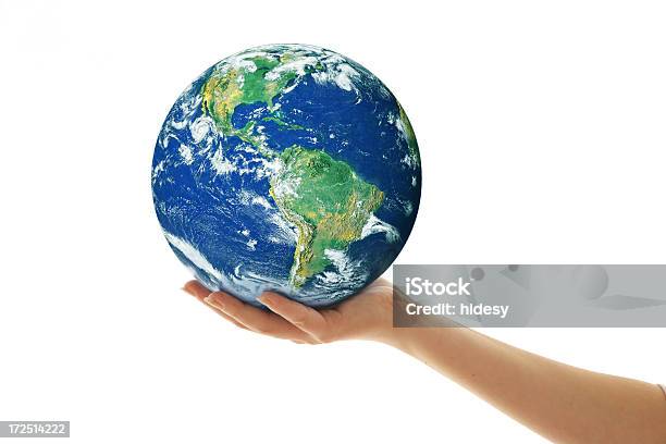 Halten Sie Die Welt Stockfoto und mehr Bilder von Menschliche Hand - Menschliche Hand, Planet, Blau