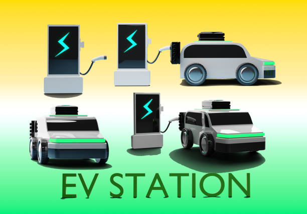 istock Robot ev Car 2024 technology background to vector Can move and change color for advertise car products 3d vector new collection 2024 2024. for transport automotive automobile vector 3D RENDER 1725143098