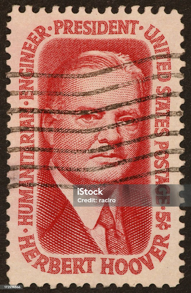 Herbert Hoover Stempel - Lizenzfrei Herbert Hoover - Präsident Stock-Foto