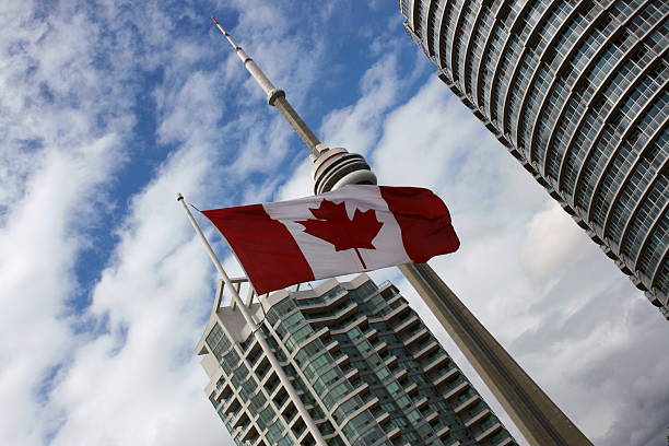 istock Canadian flag in Toronto City 172514479