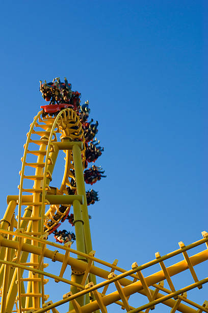 Yellow Rollercoaster 10 stock photo