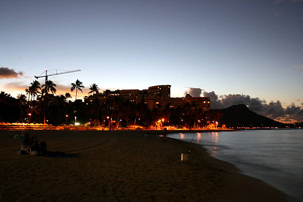 istock Sunrise fisherman & Diamond Head Oahu 172514725