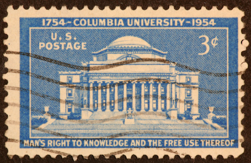 1954 US postage stamp commemorating the 200 year anniversary of Columbia University.
