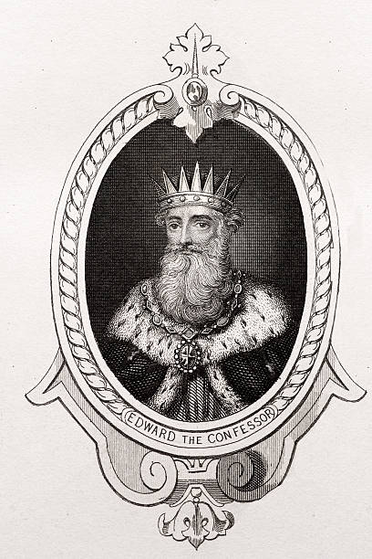 könig eduard der bekenner - crown king illustration and painting engraving stock-grafiken, -clipart, -cartoons und -symbole