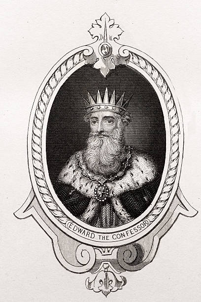 ilustrações, clipart, desenhos animados e ícones de king eduardo o confesso - crown king illustration and painting engraving