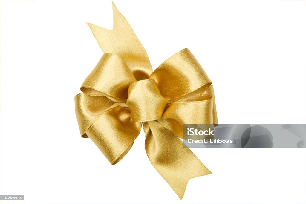Goldene Schleife-Serie (CLIPPING PATH XL - Lizenzfrei Goldfarbig Stock-Foto