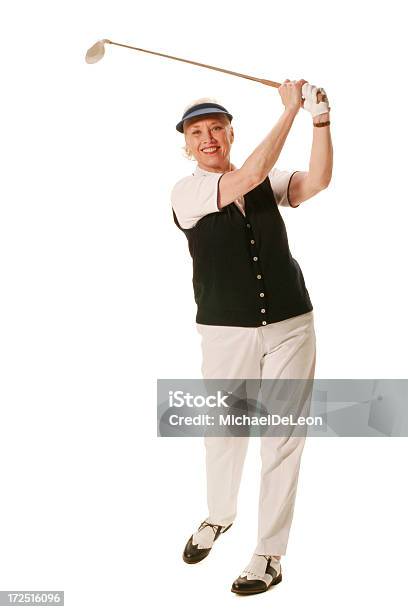 Golfschwung Stockfoto und mehr Bilder von Alter Erwachsener - Alter Erwachsener, Golf, Weiß