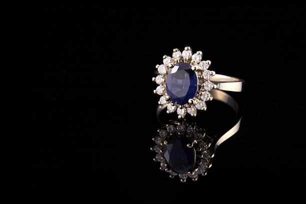 istock Close-up of beautiful sapphire diamond ring 172516320