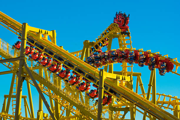 Yellow Rollercoaster 12 stock photo