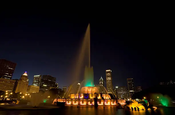 Photo of Chicago Fountain Illuminated