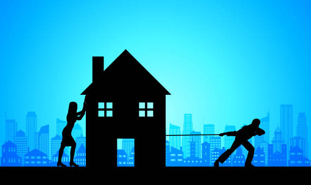 ilustraciones, imágenes clip art, dibujos animados e iconos de stock de mudanza - moving house house action silhouette