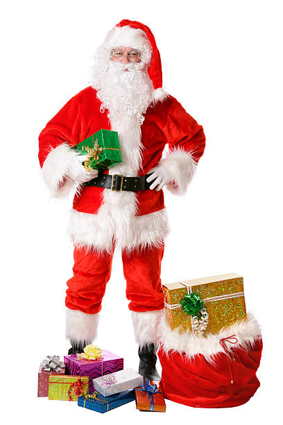 istock Santa with gifts on white 172517347