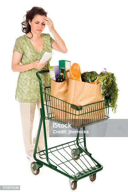 식료품 쇼핑 여자 검사 영수증 인플레이션에 대한 스톡 사진 및 기타 이미지 - 인플레이션, 아내, 여자