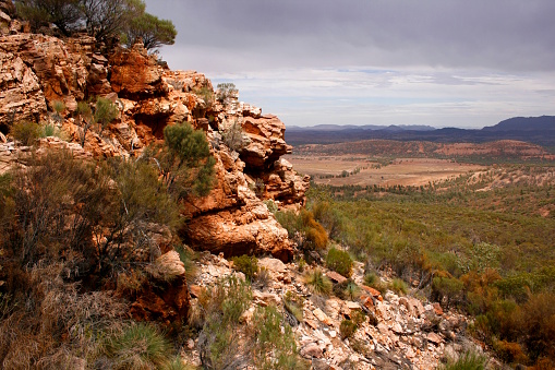 The dry arid landscape of the Flinders Ranges, South Australia