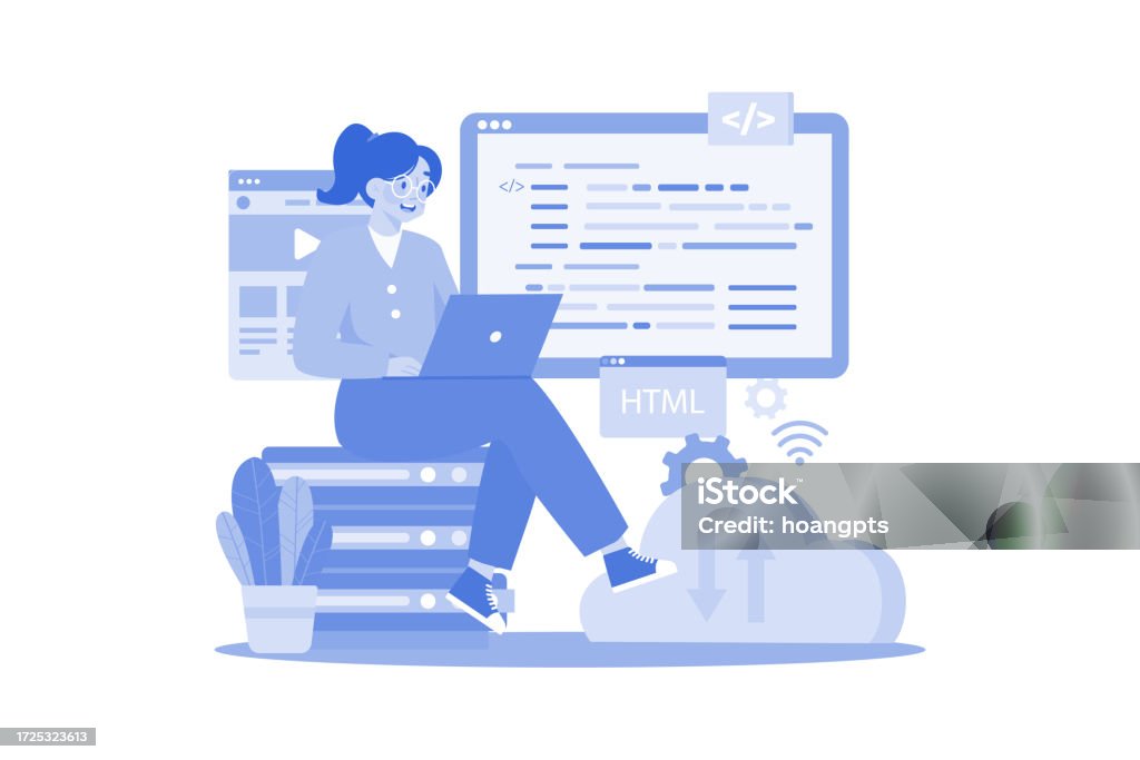 Programming Illustration Concept On White Background Stock Illustration ...