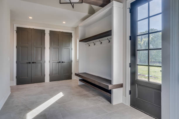 istock Mudroom with bench and coat hooks for major convenience 1725330000