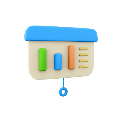 Render Chart 3d Render Charts 3d Rendering Diagrams On Board 3d Render Statistics On ...