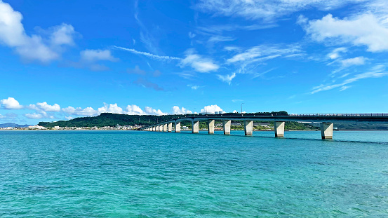 Scenery of Okinawa Hamahiga Ohashi Bridge Hamahiga Island, Uruma City