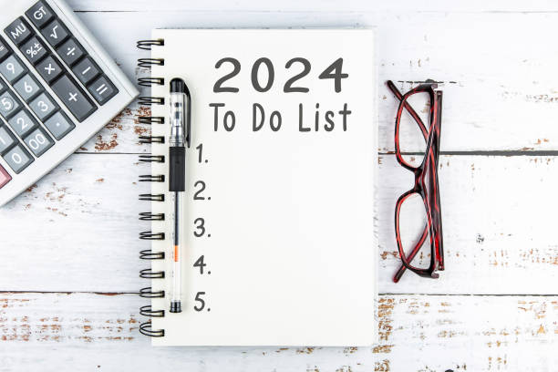 istock To Do List 2024 text on notepad with calculator and eyeglasses  on white background. 1725422983