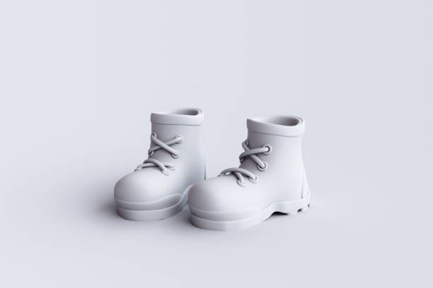 istock 3D rendering of Hiking or working shoes. 1725461784