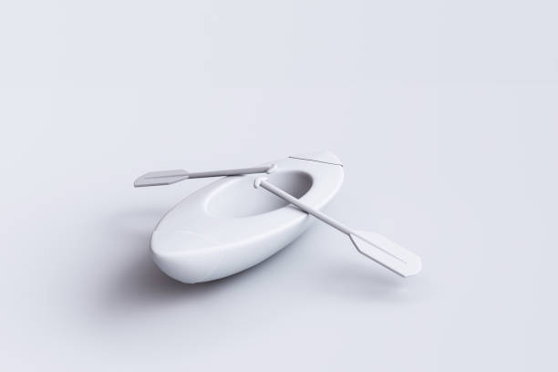 istock Monochrome Kayak on White Background, 3d Rendering. 1725461795