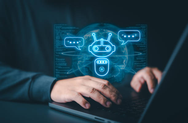 istock AI chatbot technology to answer questions by command prompt with business people. Artificial Intelligence assists humans in solving problems and making decisions for users to reach brilliant results. 1725484778