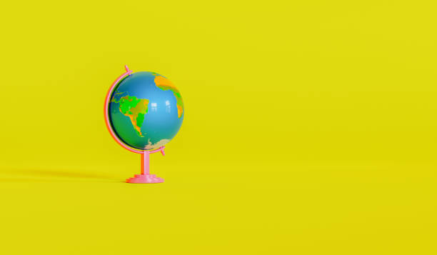 istock 3d illustration globe icon isolated yellow background with empty space 1725500570