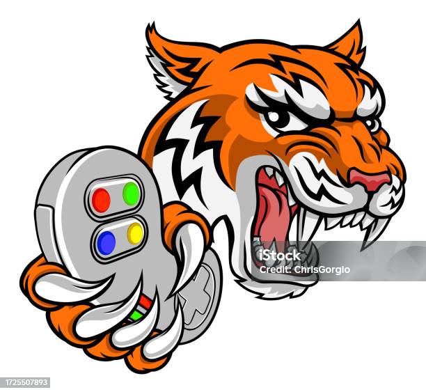 Controller Rage Png Tiger Gamer Video Game Controller Cartoon Mascot Stock Illustration ...