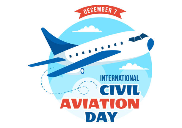 istock International Civil Aviation Day Vector Illustration on 7 December with Plane and Sky Blue View for Appreciate in Flat Cartoon Background Design 1725516145