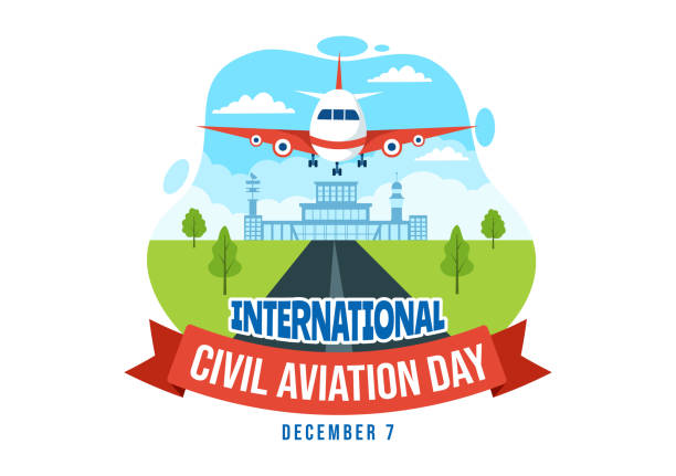 istock International Civil Aviation Day Vector Illustration on 7 December with Plane and Sky Blue View for Appreciate in Flat Cartoon Background Design 1725517304