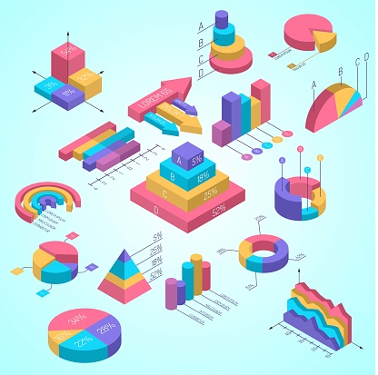 Isometric Digrams Isometric Diagrams Infographic Set Stock Illustration - Download Image ...