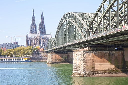 Cologne, Germany on september 30, 2023: Love Locks on the Hohenzollern Bridge over the Rhine, Busiest Railway Bridge in Germany