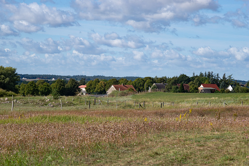 Sparsely settled landscape in Mecklenburg Western Pomerania near Upost